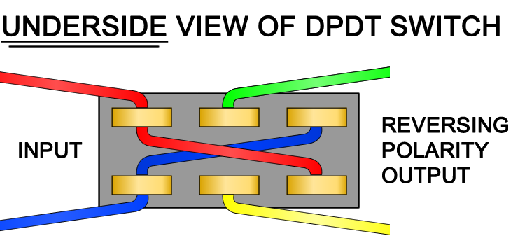 On-Off-On wiring diagram showing how to reverse polarity